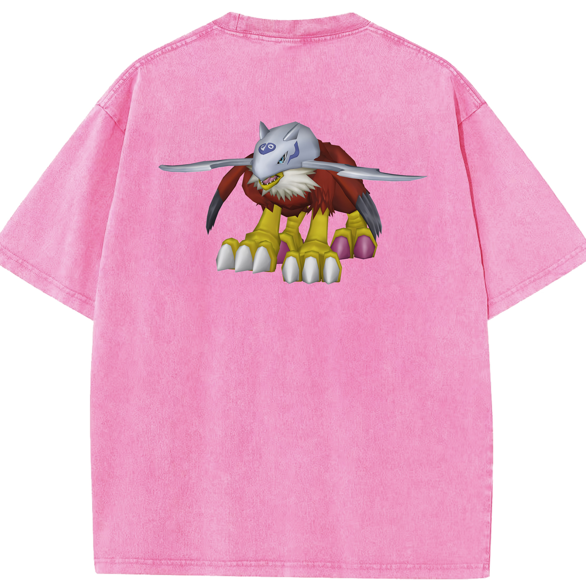 （画像用） Digimon デジタルモンスター/デジモン 綿100% ヴィンテージ風 半袖Tシャツ（背面プリント）